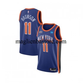Maglia NBA New York Knicks Jalen Brunson 11 Nike 2023-2024 City Edition Blu Swingman - Uomo